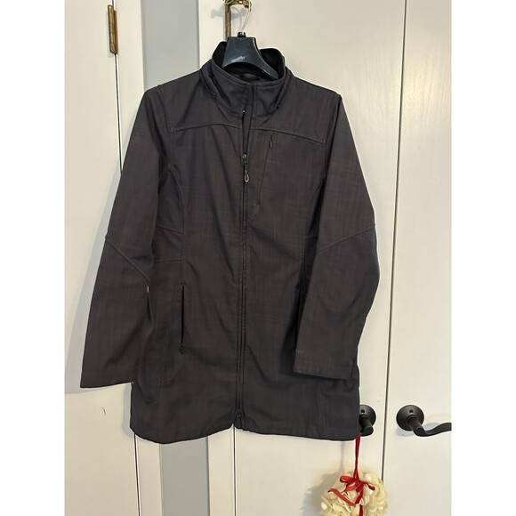 L.L. Bean Jackets & Blazers - LL Bean Mountain Classic Jacket Medium Gray Full Zip Snap Hooded Stretch Good
